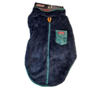Coleman Pet Plush Jacket Size L Dog Extra Soft Blue/Green
